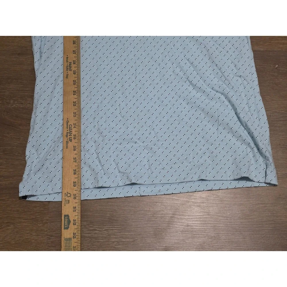 Banana Republic Luxury‎ Touch Polo Shirt Mens Large Light Blue Geometric Print L